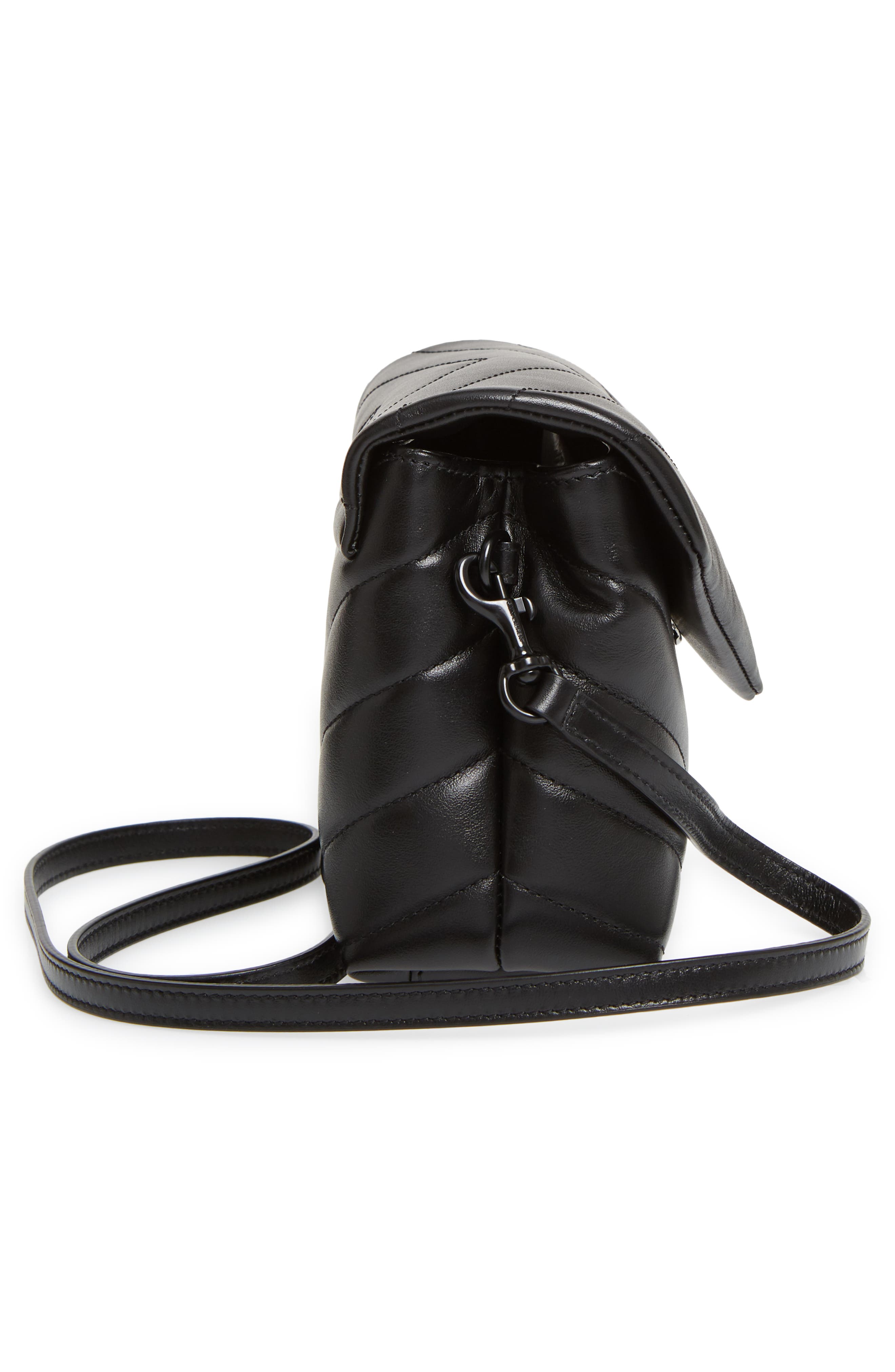 Saint Laurent Toy Loulou Leather Crossbody Bag, Alternate, color, 