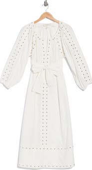 THE GREAT. Bodega Studded Cotton Midi Dress