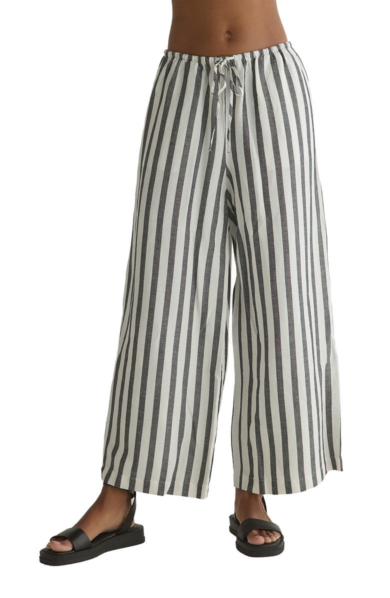 Bella Dahl Drawstring Linen Blend Ankle Wide Leg Pants, Main, color, 