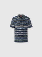 Missoni Cotton Knit Polo Shirt With Chevron Pattern