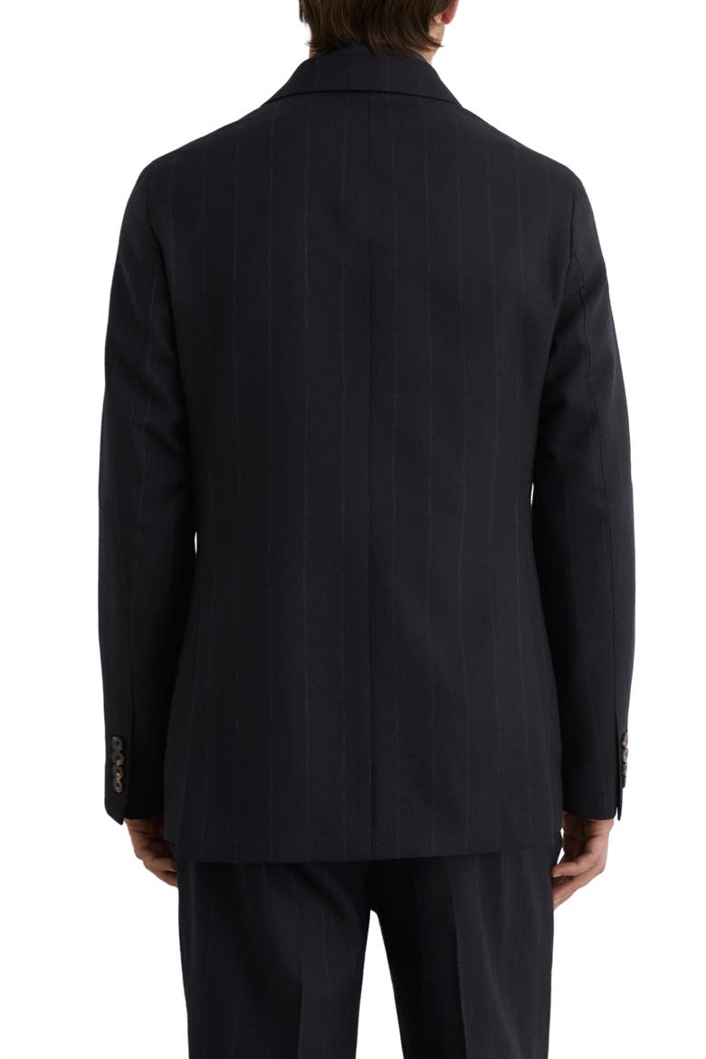 Valley Pinstripe Wool Double Breasted Dinner Jacket, Alternate, color, NAVY