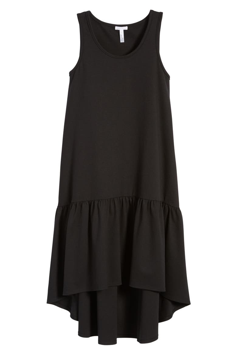 Flounce Midi Dress, Alternate, color, BLACK