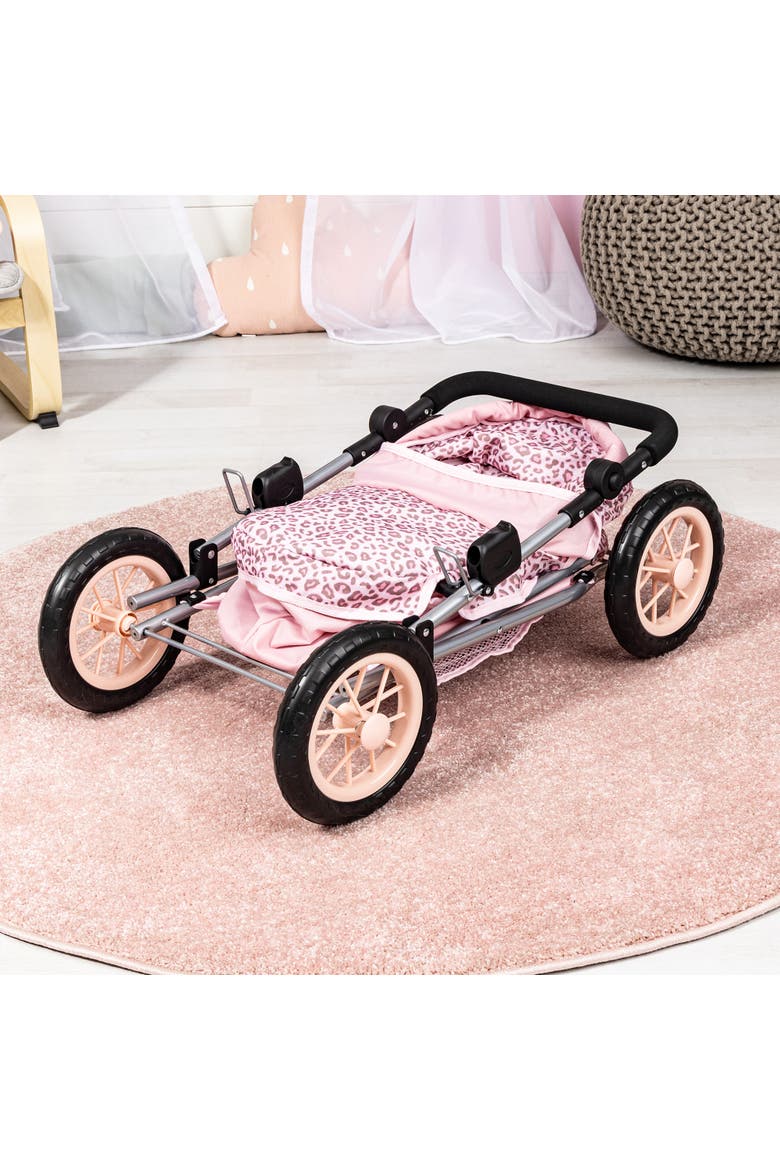 Trendy Pram Pink & Animal Print Fits Dolls Up To 18 Inches, Alternate, color, Pink