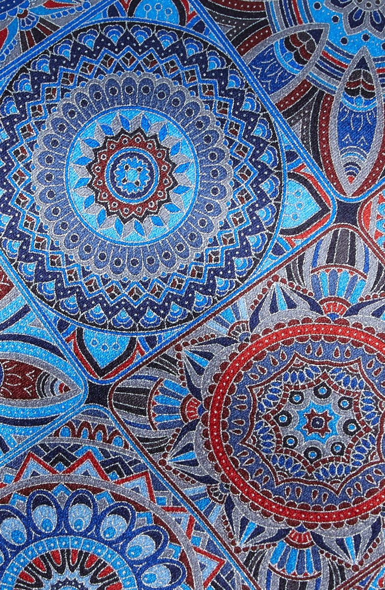 ZEGNA TIES ZEGNA Quindici Navy Medallion Silk Tie, Alternate, color, 