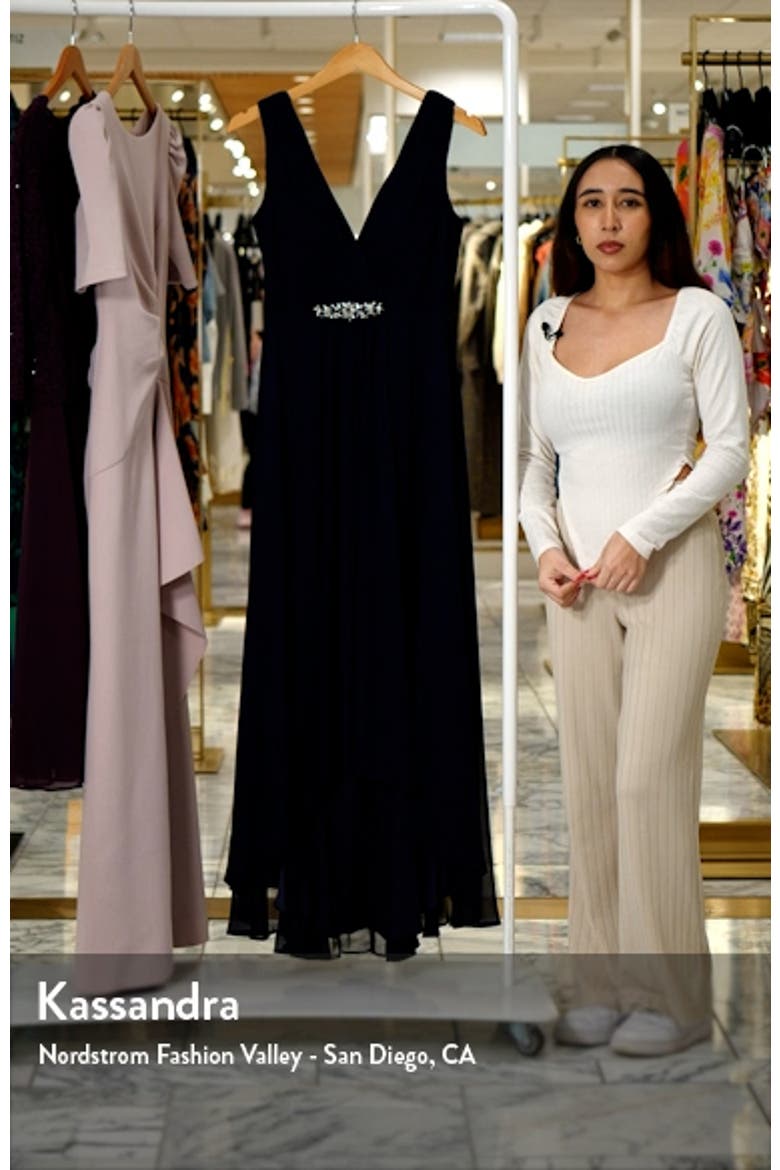 Embellished High/Low Chiffon Dress video