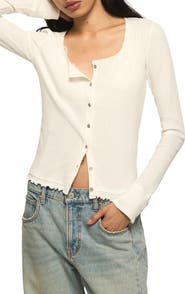 Lucky Brand Solid Button Through Top