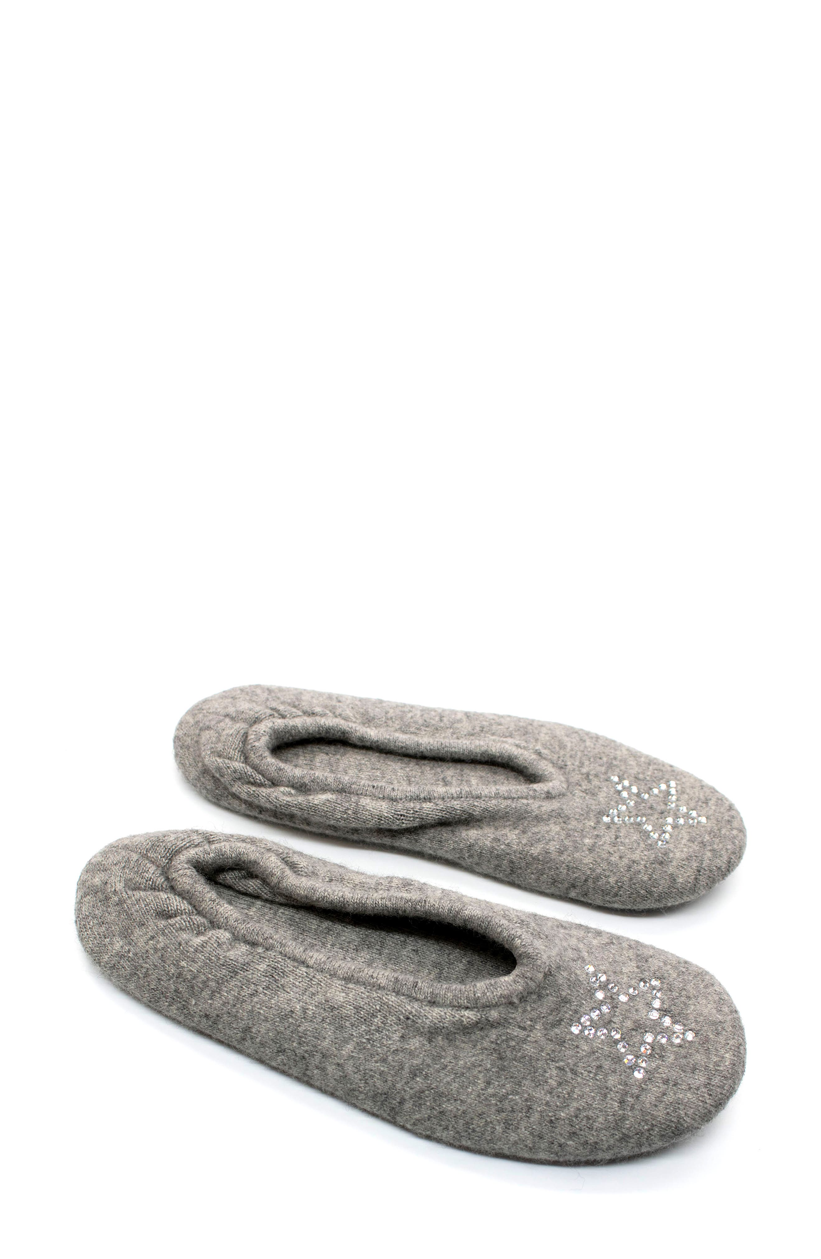 Rhinestone Star Slipper, Alternate, color, LIGHT HEATHER GREY