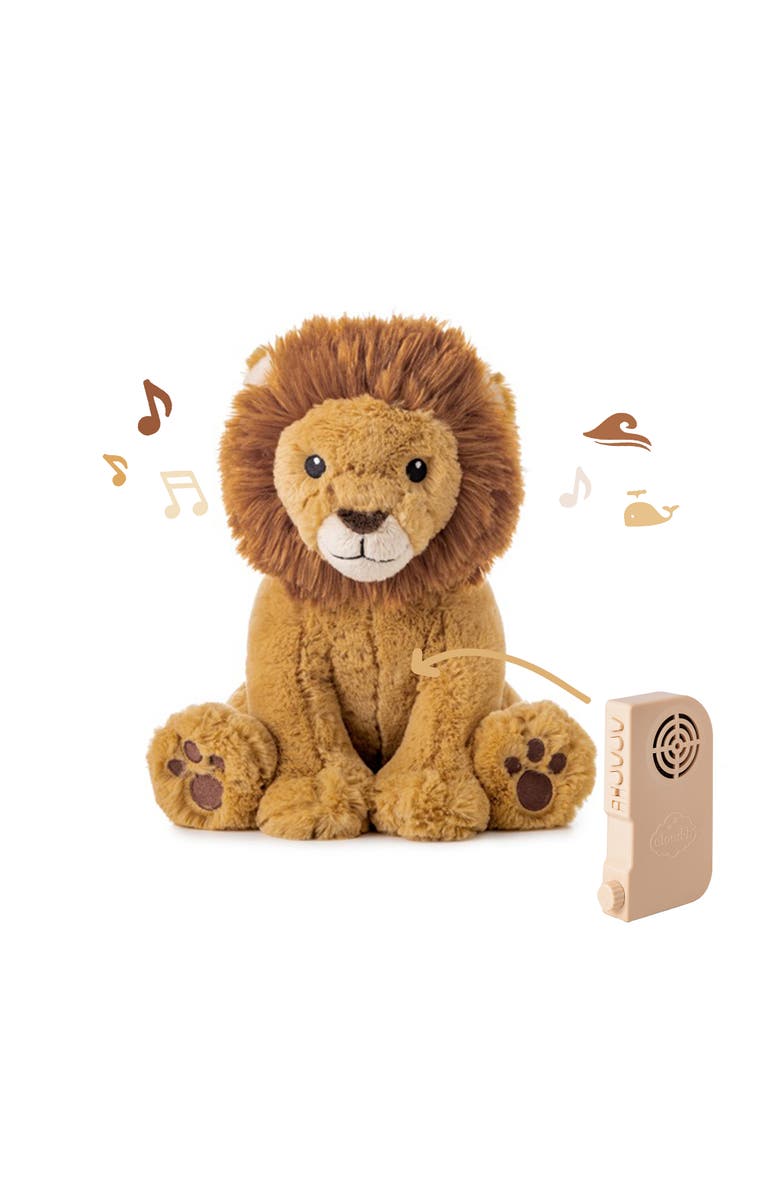 Cloud B Louis the Lion Smart Sensor - Plush Toy & Baby Sleep Sound Soother, Main, color, Brown