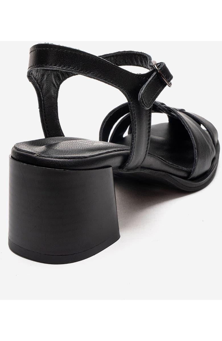 Forever & Always Shoes Devora Leather Block Heel Sandal, Alternate, color, Black