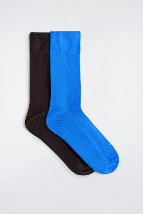 2-Pack Ribbed Panel Socks