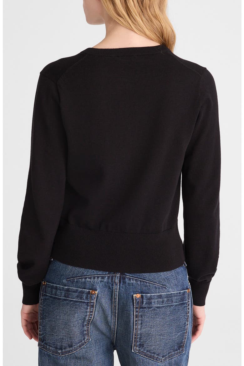 Button Front Cotton Cardigan, Alternate, color, JET BLACK