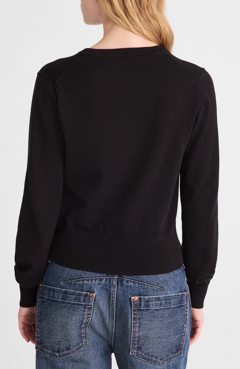 Madewell Button Front Cotton Cardigan, Alternate, color, Jet Black