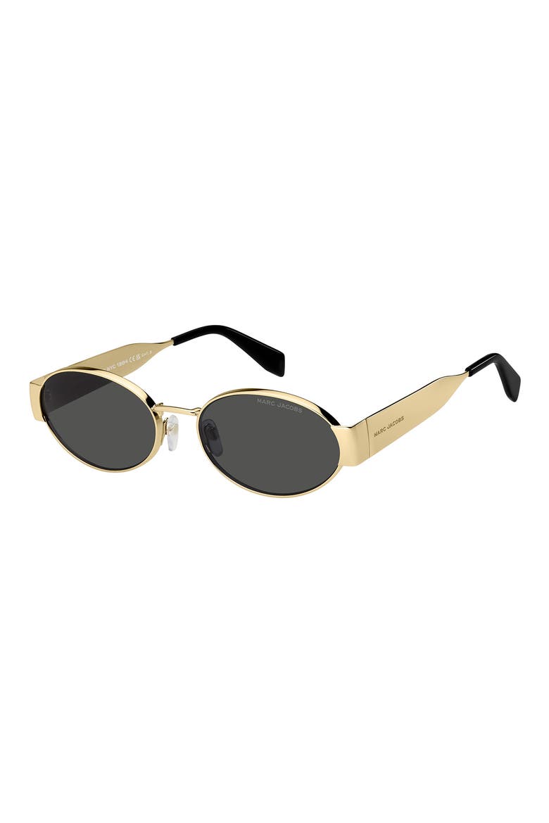 58mm Oval Sunglasses, Alternate, color, GOLD BLACK