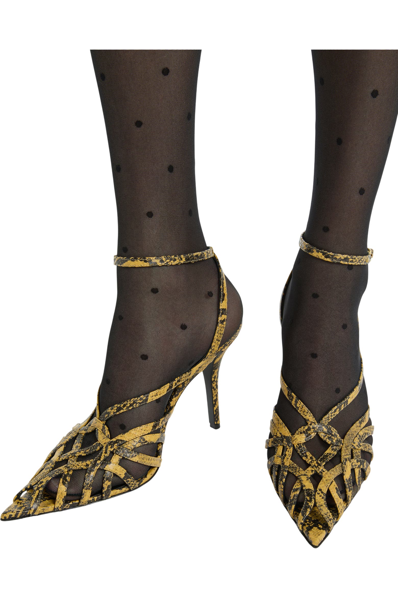 N Python Balmain Python-Effect Leather Cage Sandals (Women) | Nordstrom