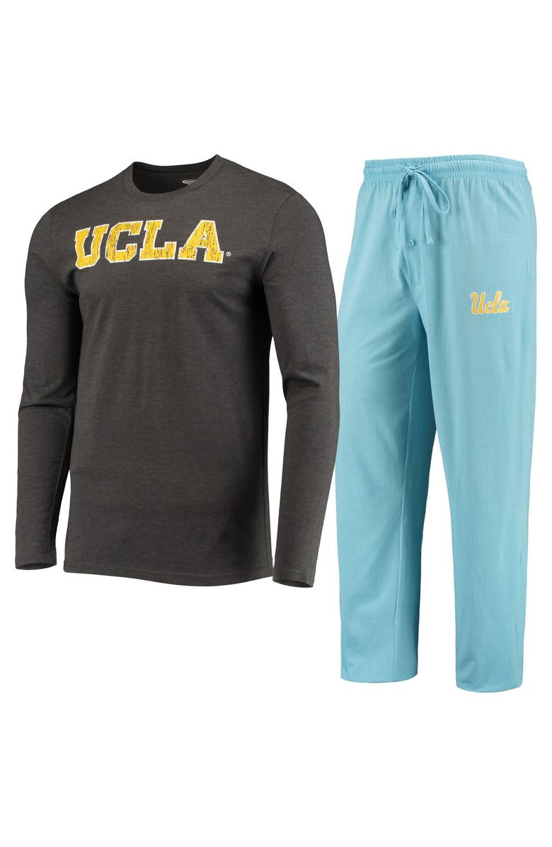 CONCEPTS SPORT Men's Concepts Sport Light Blue/Heathered Charcoal UCLA Bruins Meter Long Sleeve T-Shirt & Pants Sleep Set, Alternate, color, Blue