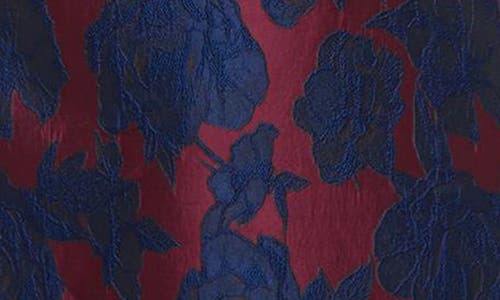 Dessy Collection Floral Jacquard Sleeveless Trumpet Gown In Blue