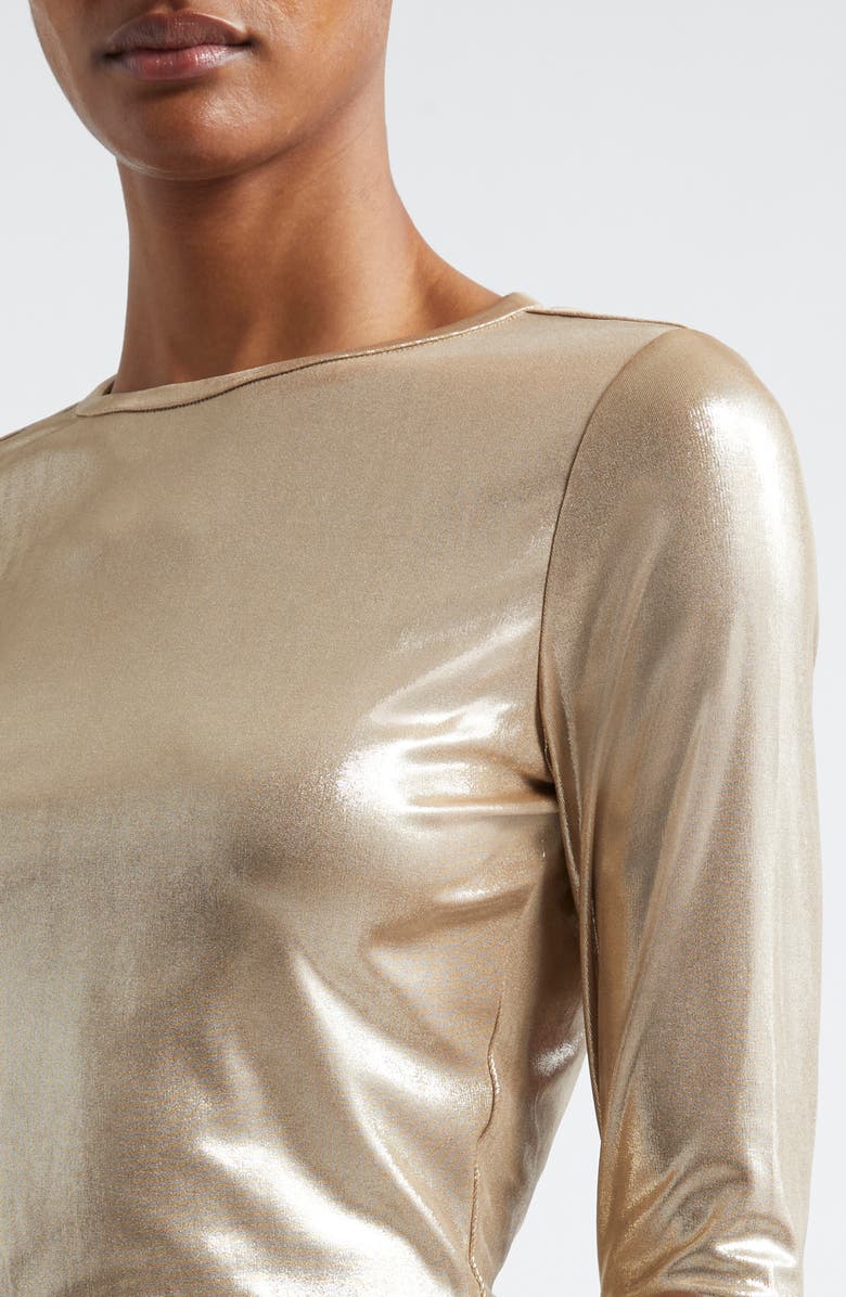 Alice + Olivia Delaina Metallic Crop Top, Alternate, color,