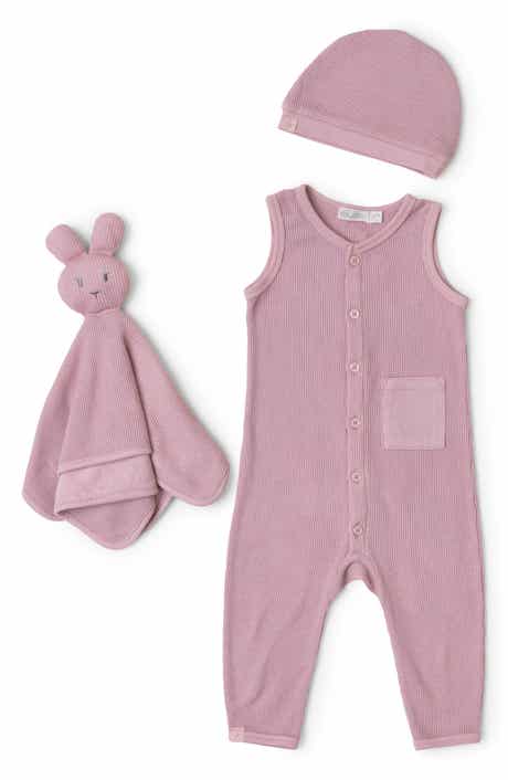 Barefoot Dreams® Waffle Knit Romper, Cap & Bunny Set
