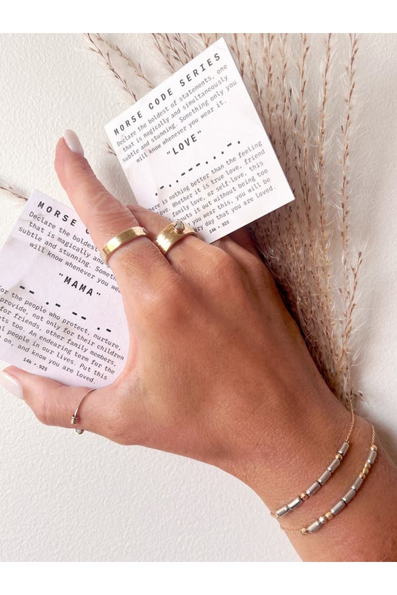 Morse Code Chain Bracelet 14K + Sterling, Alternate, color, Mama
