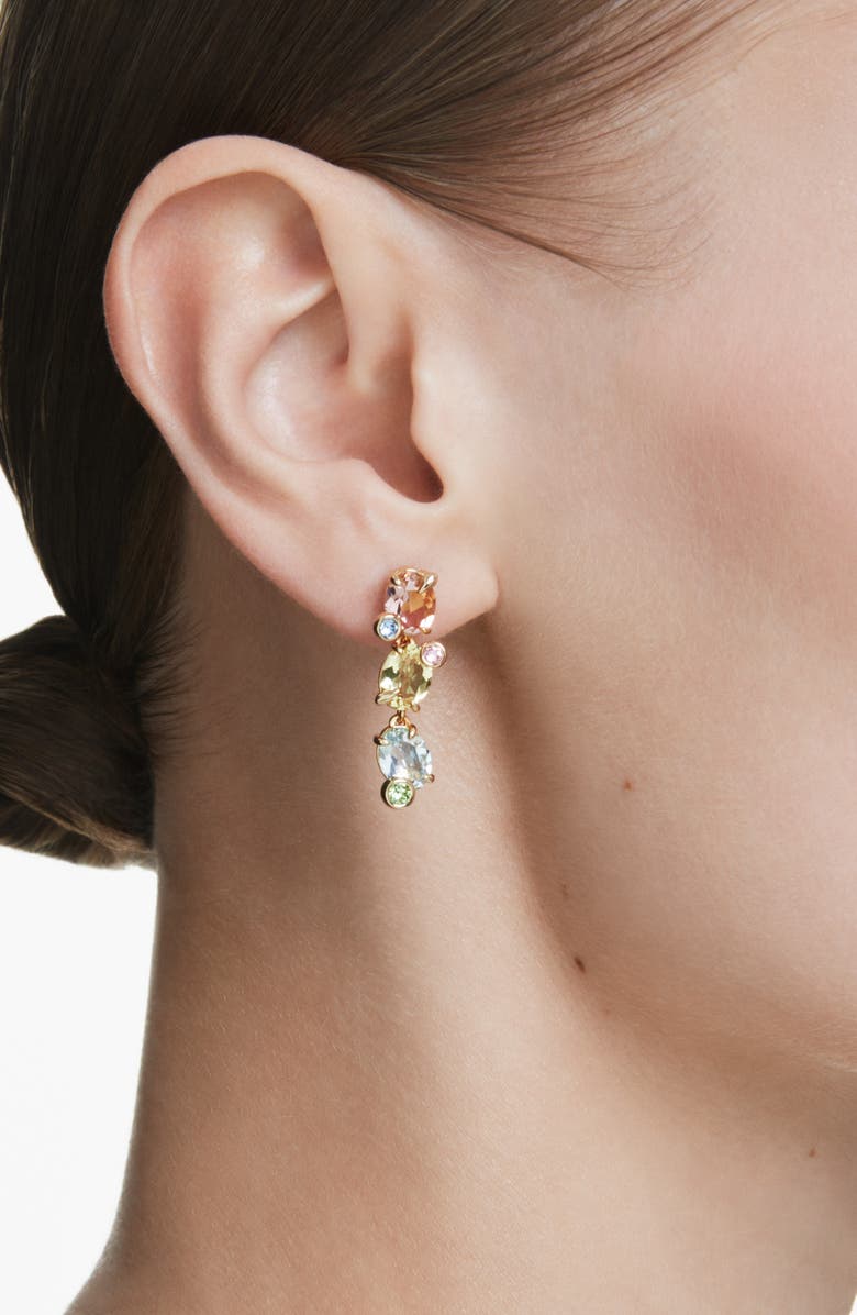 Swarovski Gema Crystal Linear Drop Earrings, Alternate, color, Multi