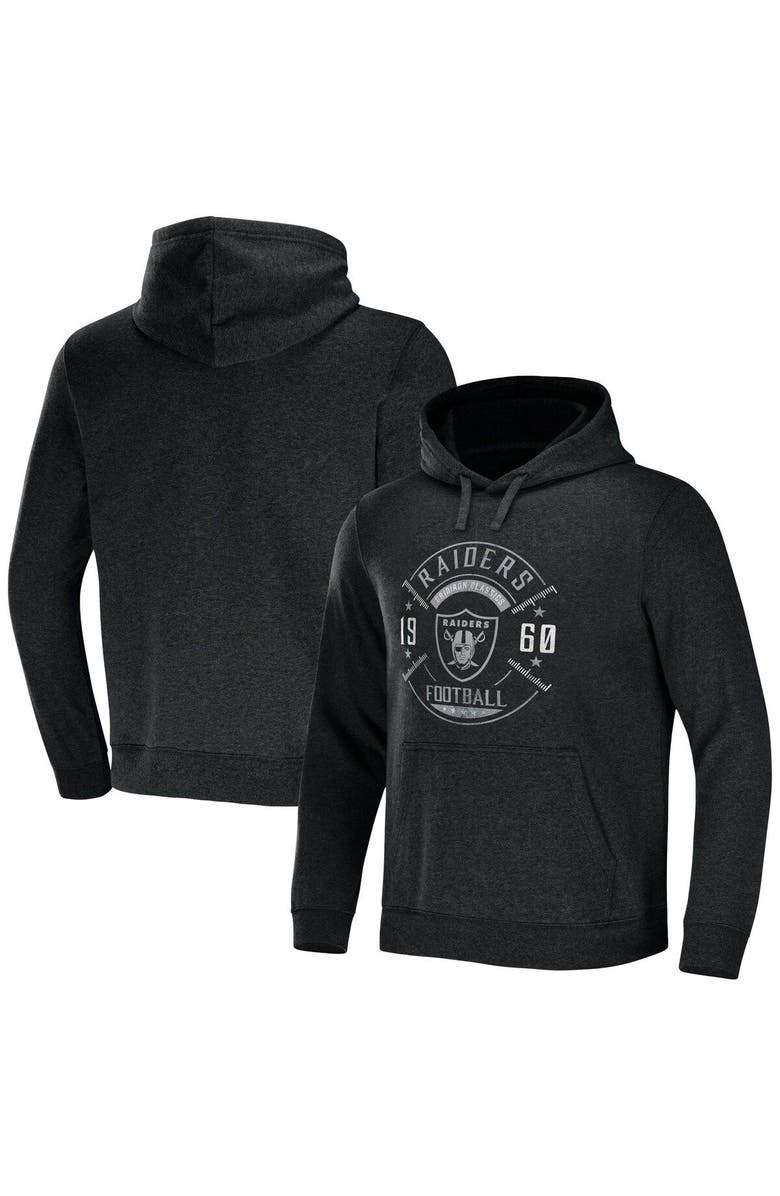 NFL X DARIUS RUCKER Men's NFL x Darius Rucker Collection by Fanatics Heather Charcoal Las Vegas Raiders Radar Pullover Hoodie, Alternate, color, Heather Charcoal