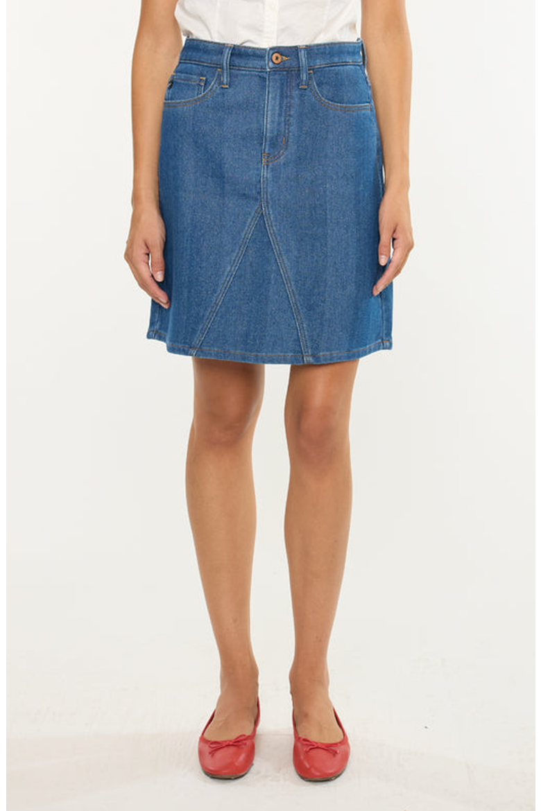 Trina High Rise Skirt, Main, color, Medium Wash