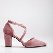 Forever & Always Shoes Sina Criss Cross High Block Heels