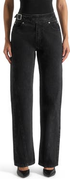 Manière De Voir Loane Twist Leg Boyfriend Jeans With Waist Adjuster