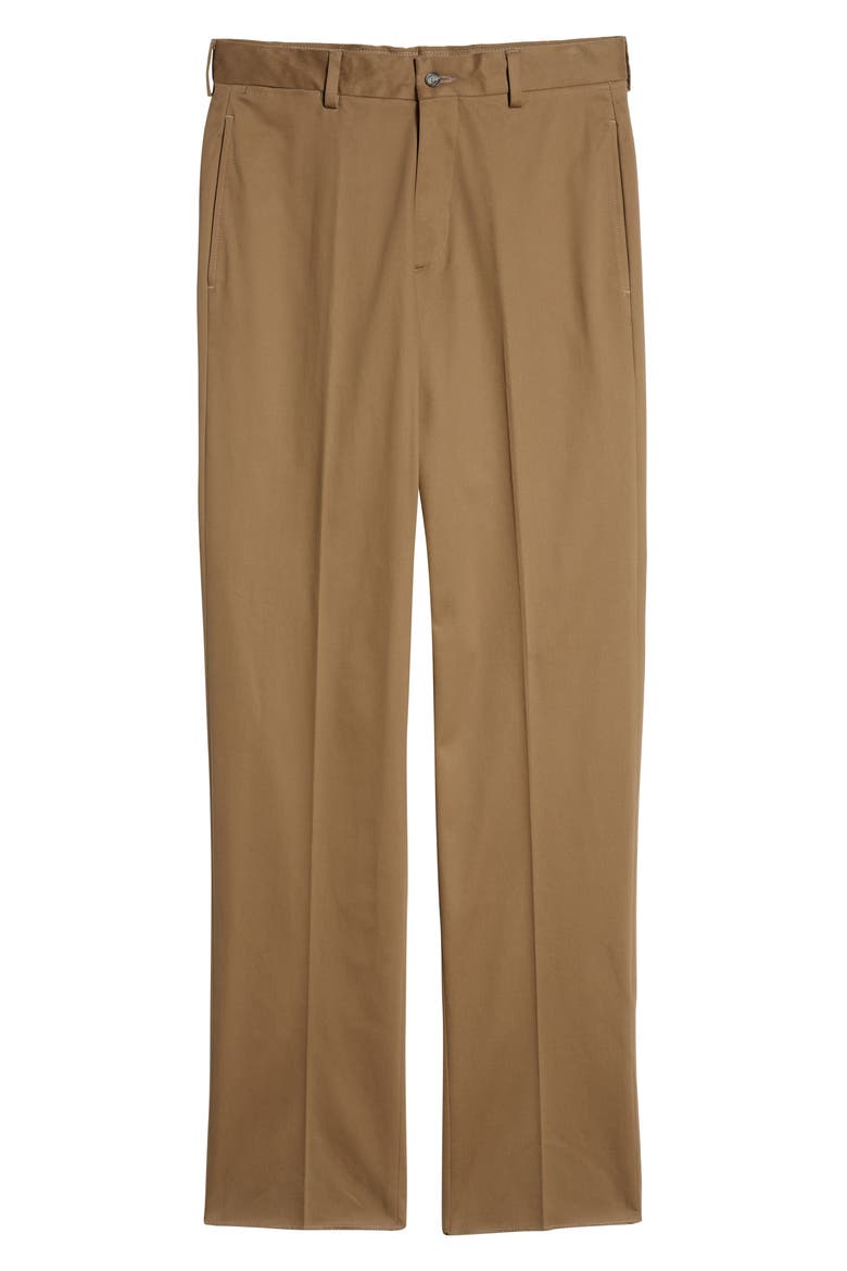 Charleston Khakis Flat Front Stretch Sateen Pants, Alternate, color, DK KHAKI