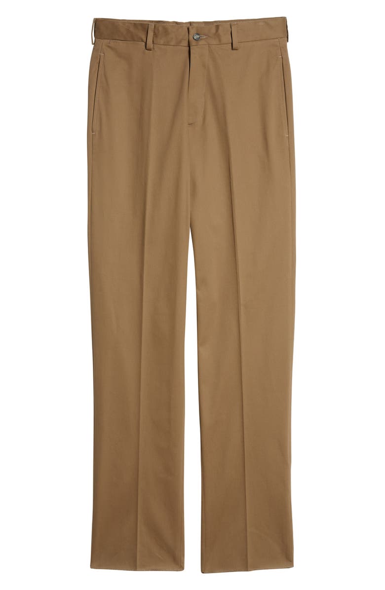 Berle Charleston Khakis Flat Front Stretch Sateen Pants, Alternate, color, Dk Khaki