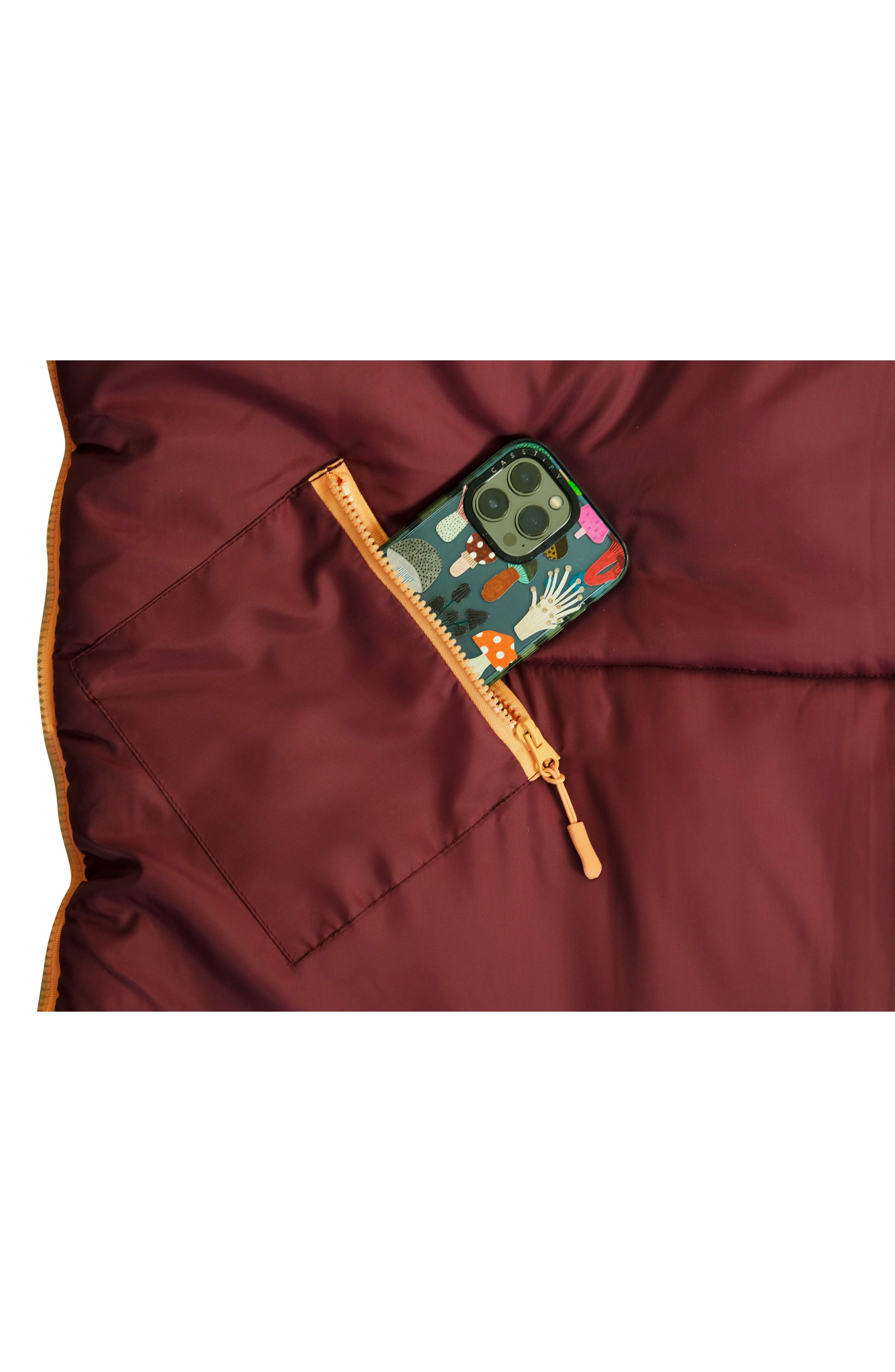 Kids' Sleep-n-Pack Faux Shearling Lined Sleeping Bag Backpack, Alternate, color, WINTERBERRY