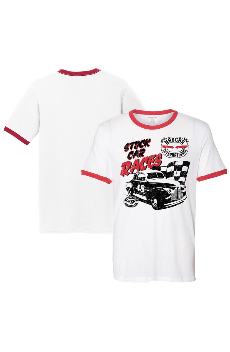 E2 APPAREL Men's White NASCAR Stock Car T-Shirt, Main, color, White