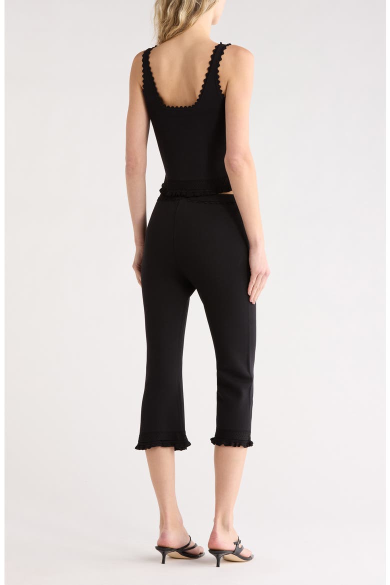 Scalloped Tank & Leggings Set, Alternate, color, BLACK