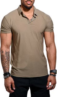Maceoo Geo Pattern Stretch Nylon Polo
