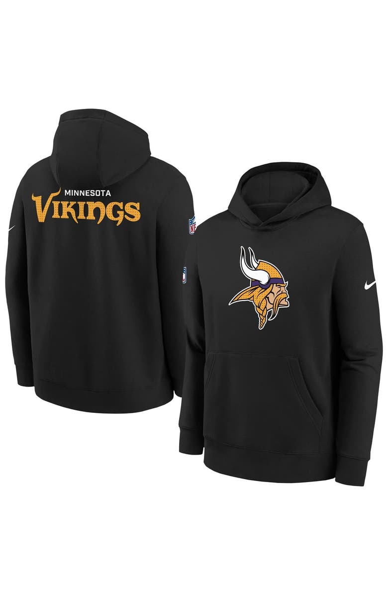 Nike Youth Nike  Black Minnesota Vikings Sideline Club Fleece Hoodie, Alternate, color, Black