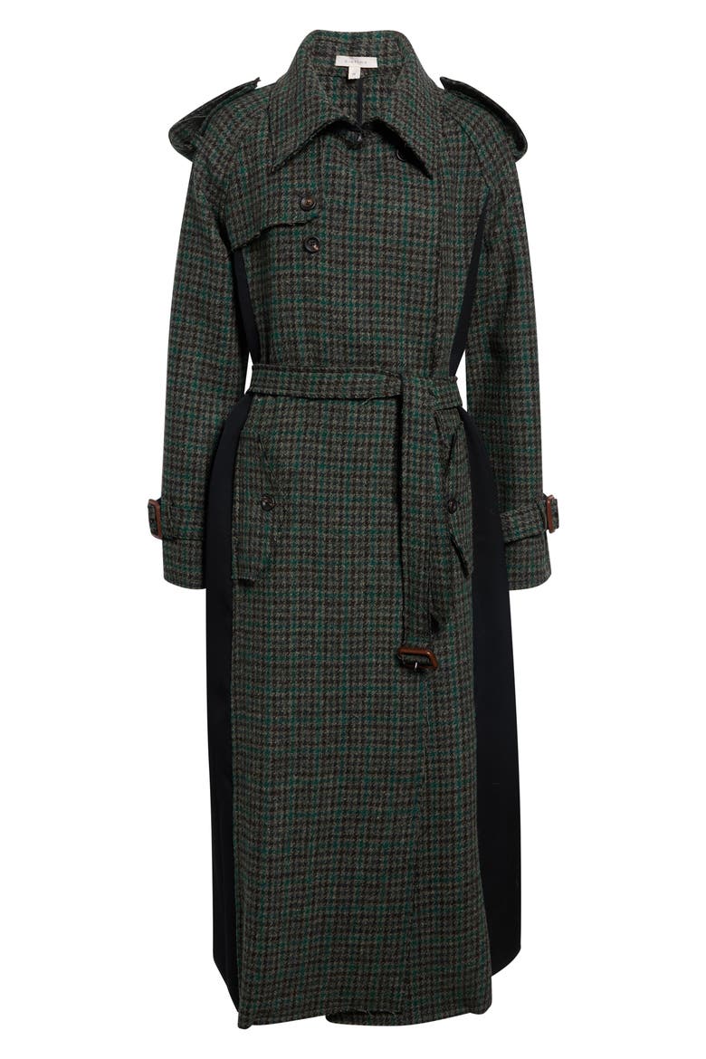 Stokely Wool Trench Coat, Alternate, color, JUNGLE
