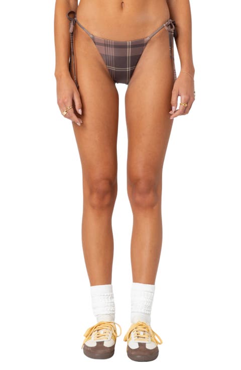 Wilhelmina Plaid Side Tie Bikini Bottoms