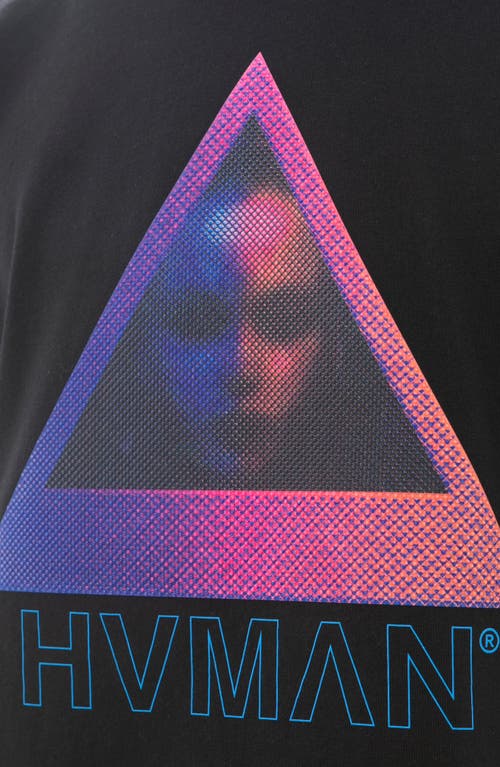 Hvman Novelty Face Cotton Graphic Tee In Black