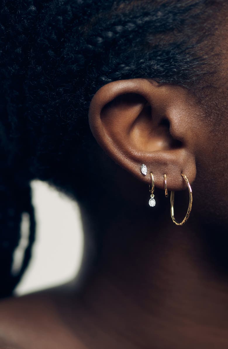 Monica Vinader Lab-Grown Diamond Teardrop Huggie Hoop Earrings, Alternate, color, 14K Gold