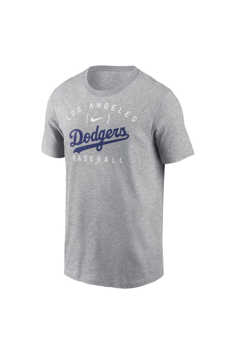 Men's Nike Heather Gray Los Angeles Dodgers Home Team Athletic Arch T-Shirt, Alternate, color, Heather Gray