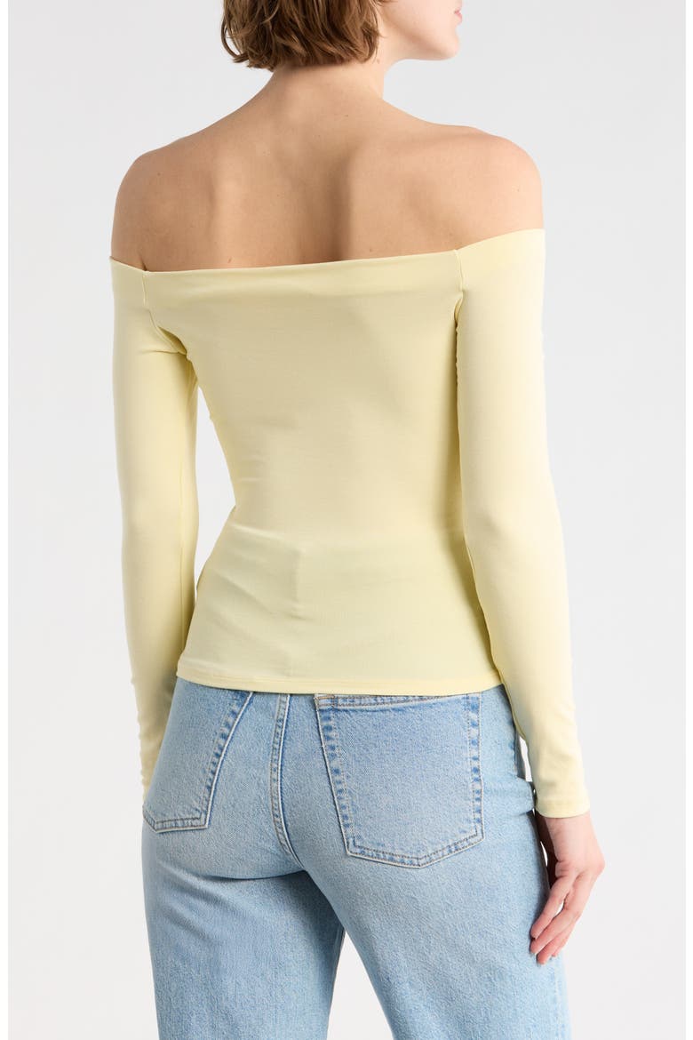 Long Sleeve Off the Shoulder Top, Alternate, color, BUTTER YELLOW
