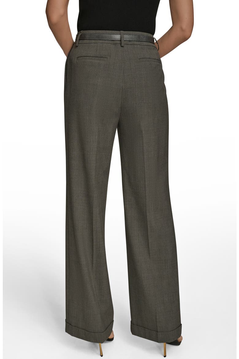 Belted Plaid Wide Leg Pants, Alternate, color, DARK MINERAL MULTI