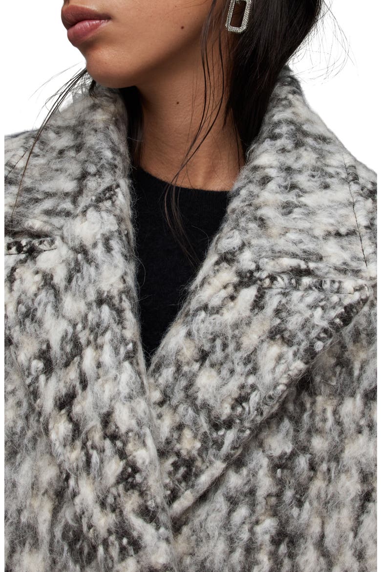 Mablex Longline Coat, Alternate, color, BLACK/WHITE