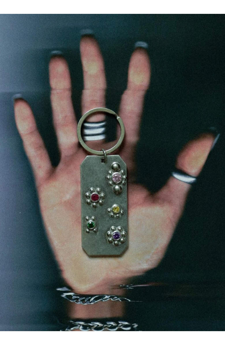 67jewelry Keychain II, Alternate, color, Silver