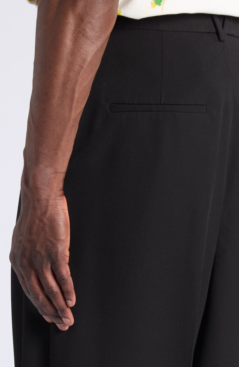 Bottega Veneta Black Wool Twill Wide Leg Trousers, Alternate, color, 1010 Double Black