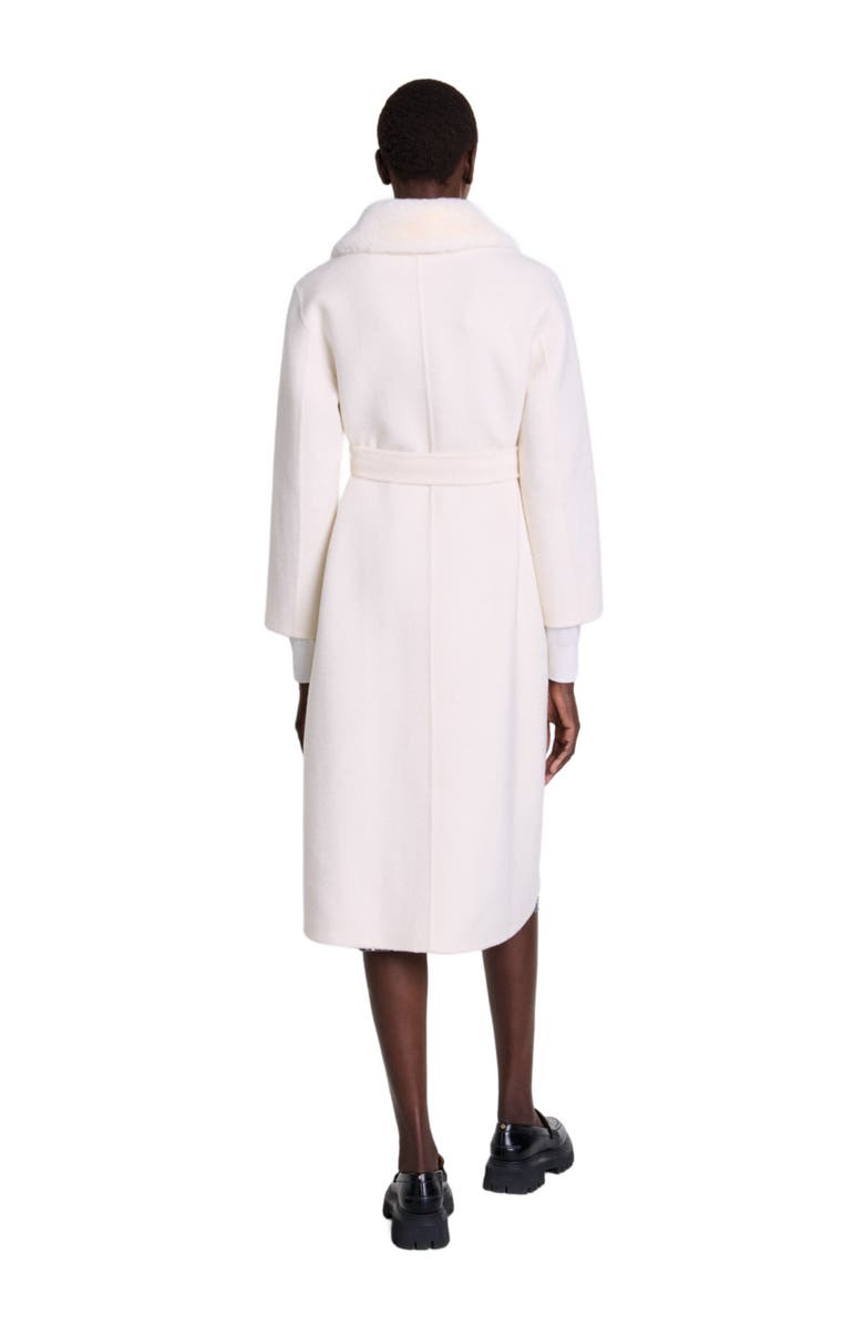 maje Wool coat with removable collar, Alternate, color, 