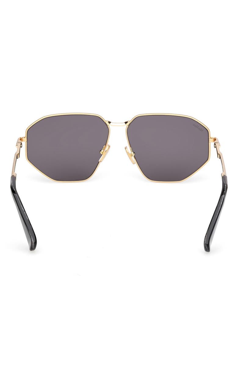 Max Mara Miller 54mm Navigator Sunglasses, Alternate, color, Deep Gold/ Black Horn/ Smoke
