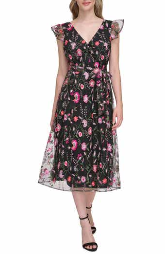 Kensie Floral Embroidered Maxi Dress