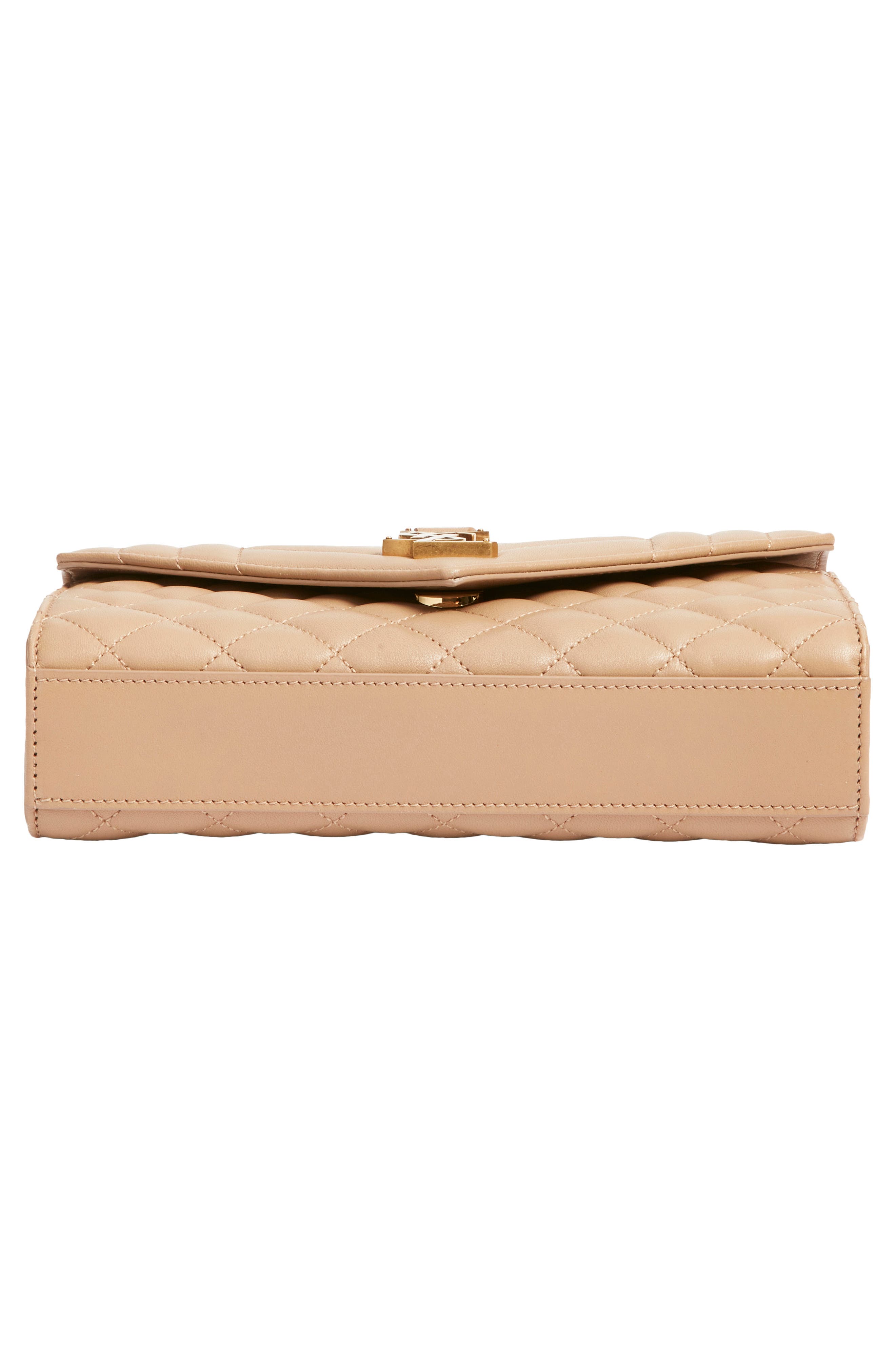 Saint Laurent Small Envelope Chain Strap Leather Shoulder Bag, Alternate, color, Dark Toffee