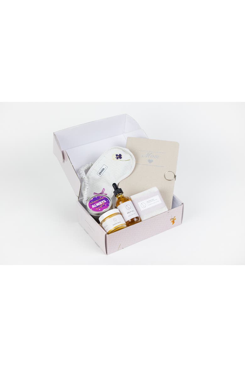 Pampering Mother's Day Gift Box- Handmade Natural Skincare & Spa Kit, Alternate, color, Light Purple